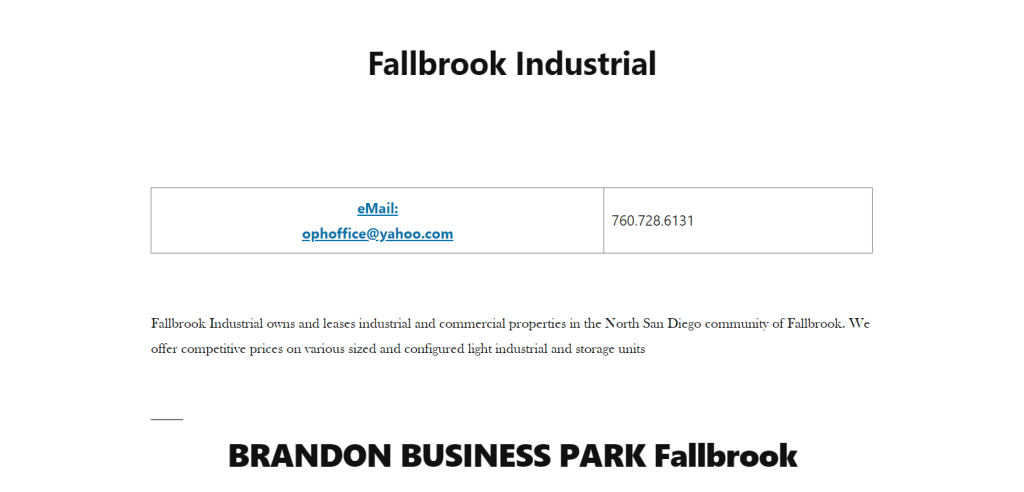 Fallbrook industrial